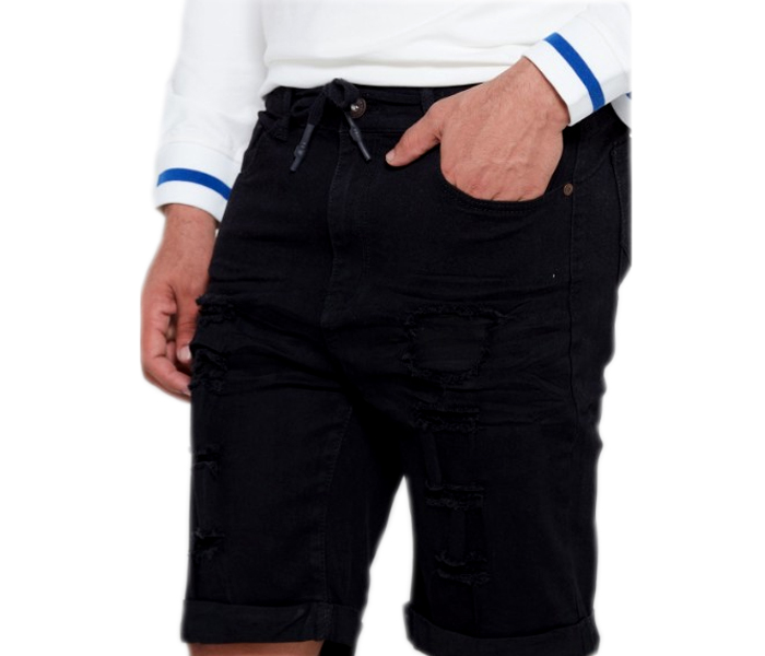 Petro OU10096 Riped Chino Shorts 30- Black - Zoom Image 4