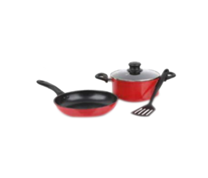 Homeway HW-2611 4 Pieces Non Stick Cooking Set - Red - Zoom Image