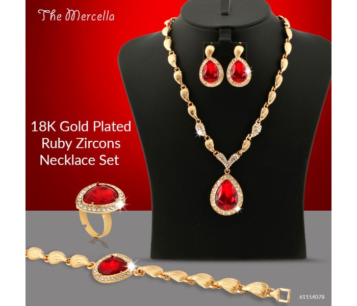 The Mercella 18K Gold Plated Ruby Zircons Jewellery Set  61154078 - Zoom Image 5