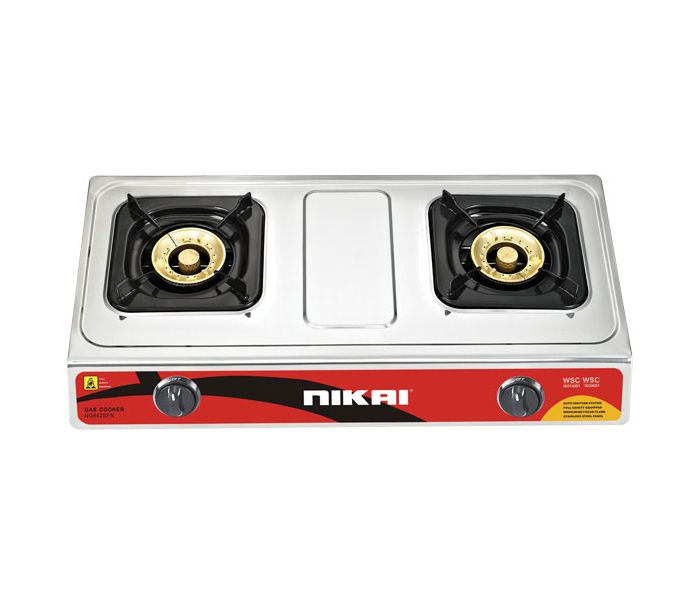 Nikai NG842SFN Double Gas Burner Black and White - Zoom Image