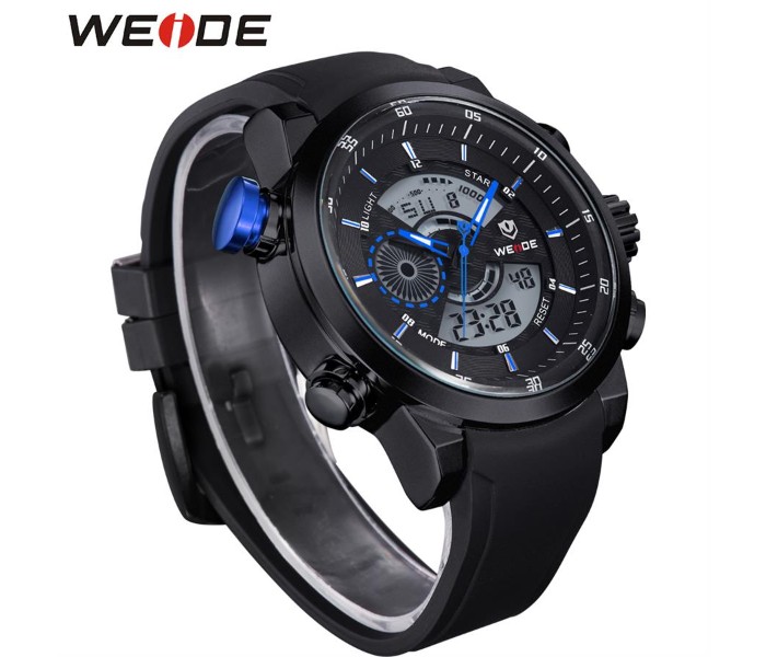 Weide WH 3401PU Mens Analog and Digital Watch Black and Blue - Zoom Image 2