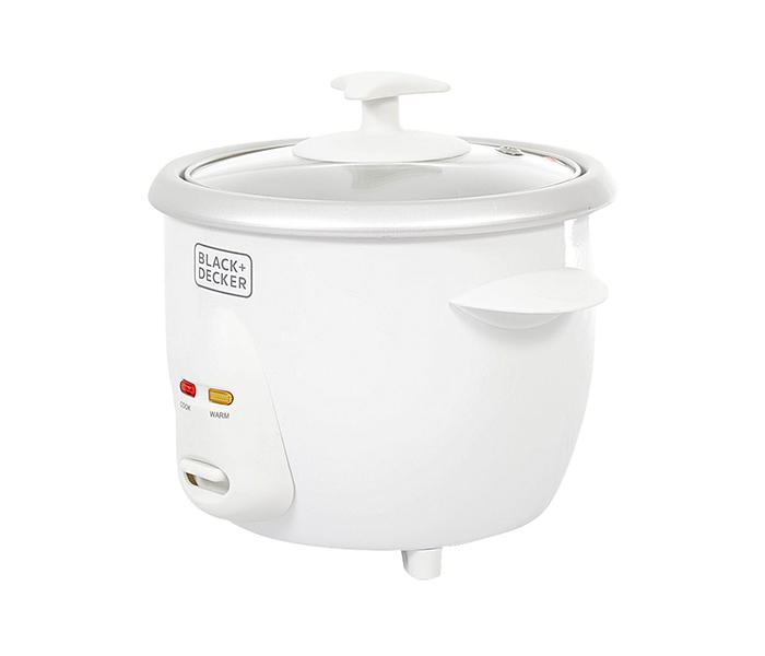 Black and Decker RC650-B5 0.6 Litre Rice Cooker with Glass Lid - White - Zoom Image 1