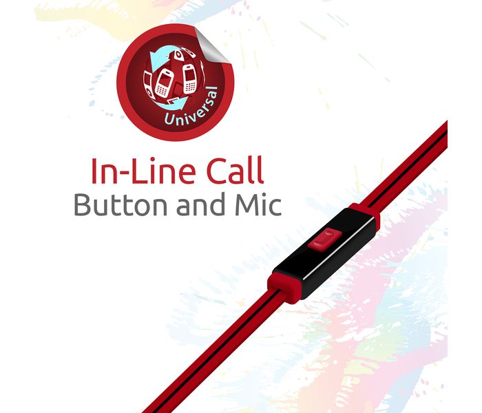 Promate Snazzy Premium In Ear Noise Isolating Sweatproof Earhook Earphone with Copper Cable, Red - Zoom Image 5