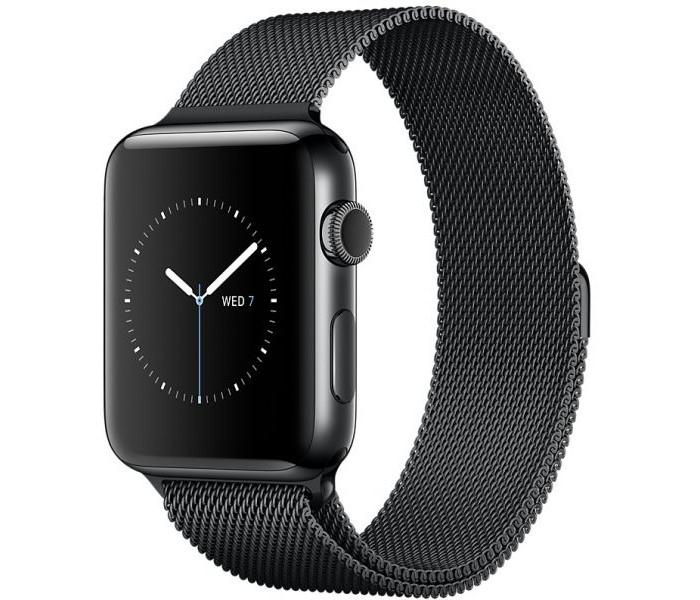 Apple Watch MNQ12 Series 2 - 42mm Stainless Steel Case with Space Milanese Loop, Black - Zoom Image 1