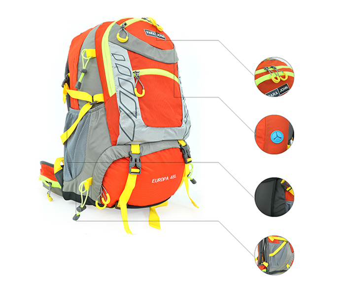 Para John PJHBP6615A20 20-inch Europa Hiking Backpack - Orange - Zoom Image 2