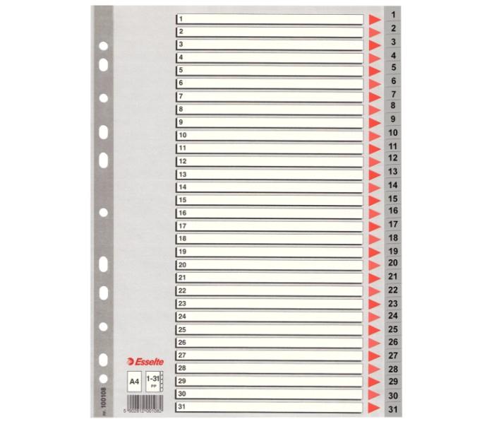 Esselte 100108 1-31 Index Divider Grey - Zoom Image