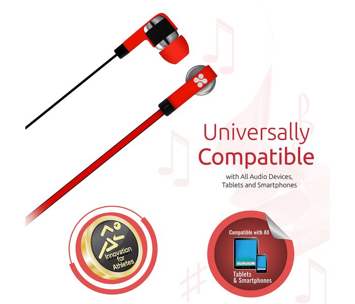 Promate Swish Universal Trendy Stereo Earphone with Noise Isolation, Red - Zoom Image 4