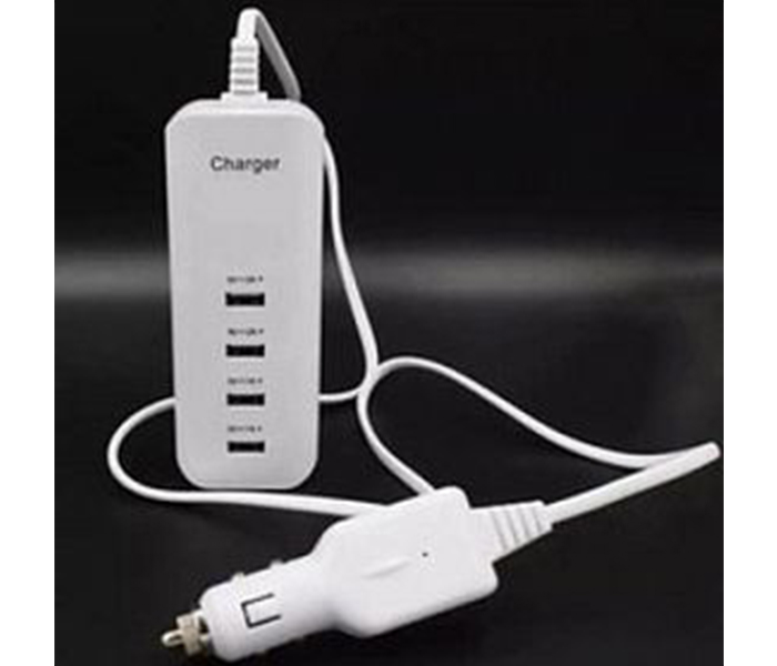 Offal 12- 24Volt Multi-Function 4 Port USB Car Charger - White - Zoom Image 1