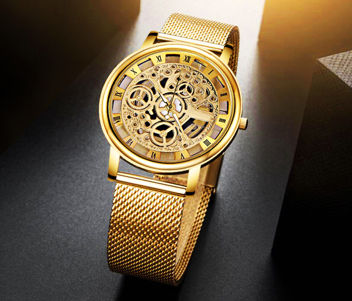 FLLi 18k Gold Plated Machinery Design Watch - Zoom Image 1