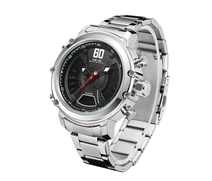 Weide WH-6905MB-1C Analog and LCD Digital Watch Black and Silver - Zoom Image 2