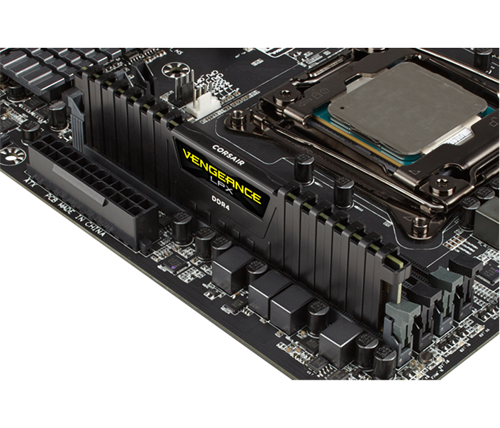 Corsair CMK16GX4M1A2400C16 Vengeance LPX 16GB DDR4 DRAM 2400MHz C16 Memory Kit - Black - Zoom Image 3