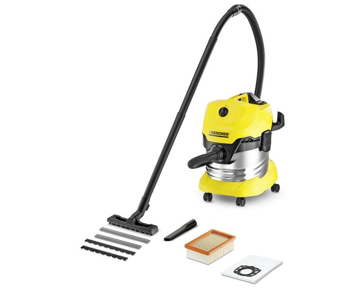 Karcher 1.348-154.0 WD 4 Premium AE 20L Wet and Dry Vacuum, Yellow - Zoom Image