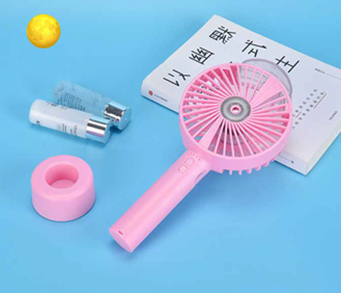 Portable Mini Air Conditioner Rechargeable USB Fan Water Spray - Pink - Zoom Image 1