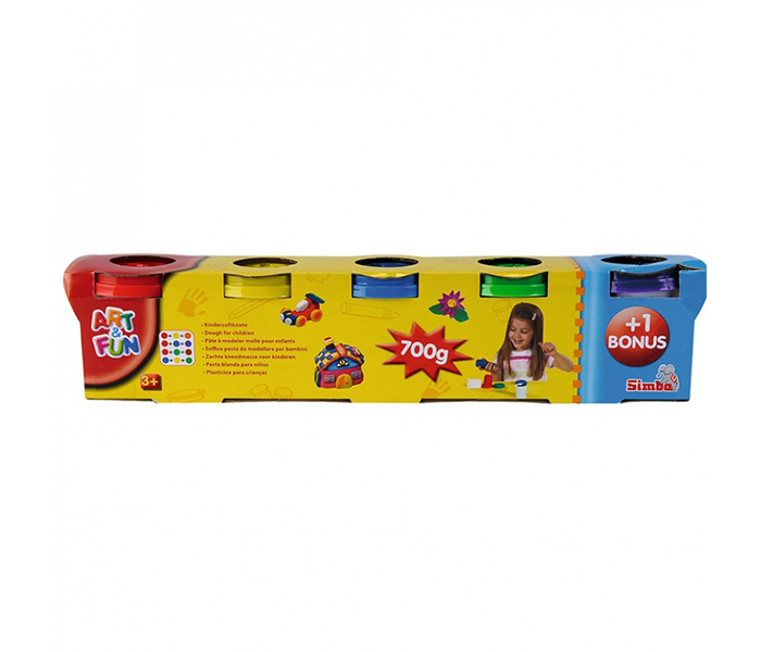 Simba 6322264 Art & Fun Dough 4 Plus 1 Bonus Pack Tubs - Zoom Image 1