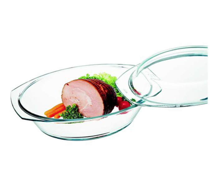 Lamart LT3006 2.4L Glass Oval Casserole Dish with Lid - Zoom Image