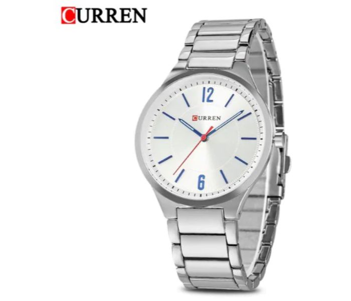 Curren 8280 Quartz Watch For Men White and Silver - Zoom Image 1