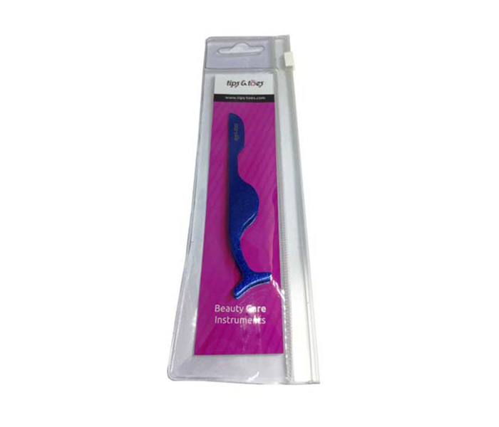 Tips & Toes TT-036BL Stainless Steel Eyelash Tweezers - Blue - Zoom Image 2