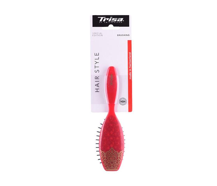 Trisa Special Edition Small Rubber Cushion Hair Brushing - Plastic Pins - Zoom Image