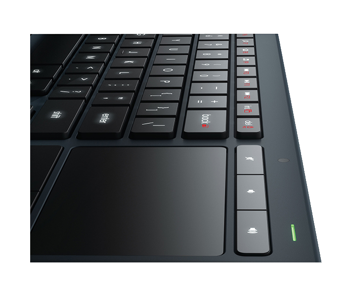 Logitech 920-006093 K830 Wireless Illuminated Wireless Keyboard with Touchpad - Black - Zoom Image 4