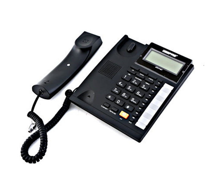 Geepas GTP7187 16 Digits LCD Display Caller Id Telephone, Black - Zoom Image 1