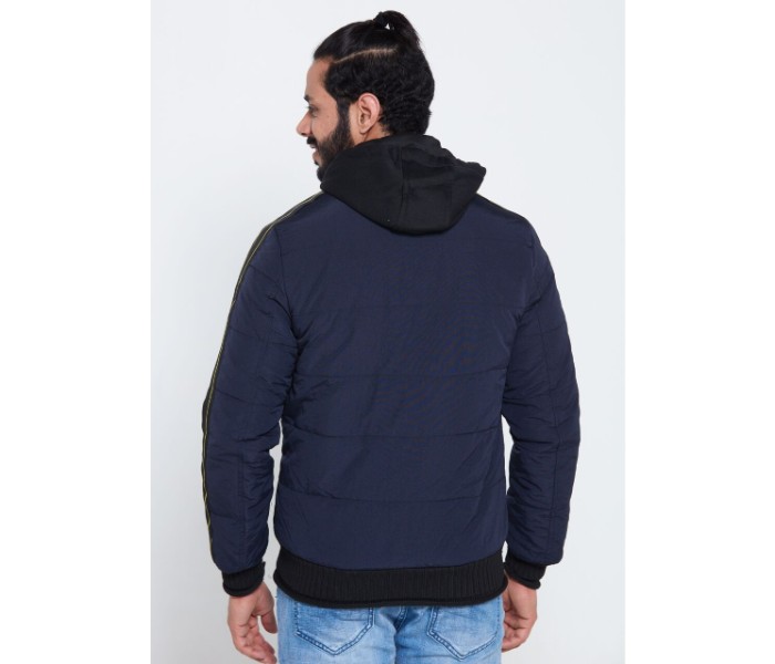 Petro OU10088 Mens Striped Bomber Jacket with Hoodie L- Blue - Zoom Image 1