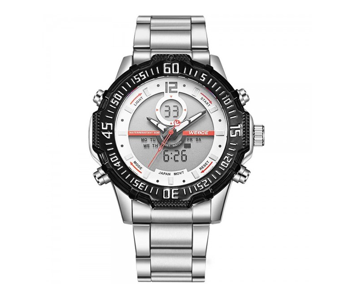 Weide WH-6105MB Analog and LCD Digital Watch Silver and White - Zoom Image 1