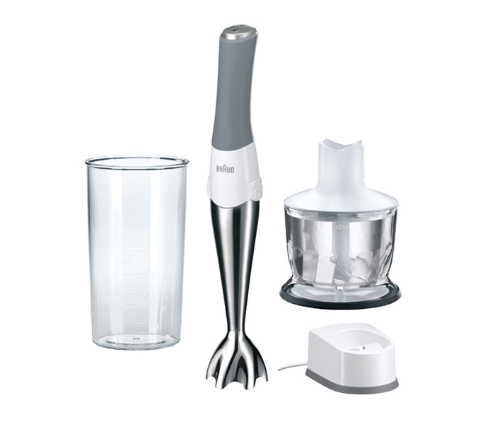 Braun MR-730 CM 600W Multiquick 7 Cordless Hand Blender, White & Grey - Zoom Image 2