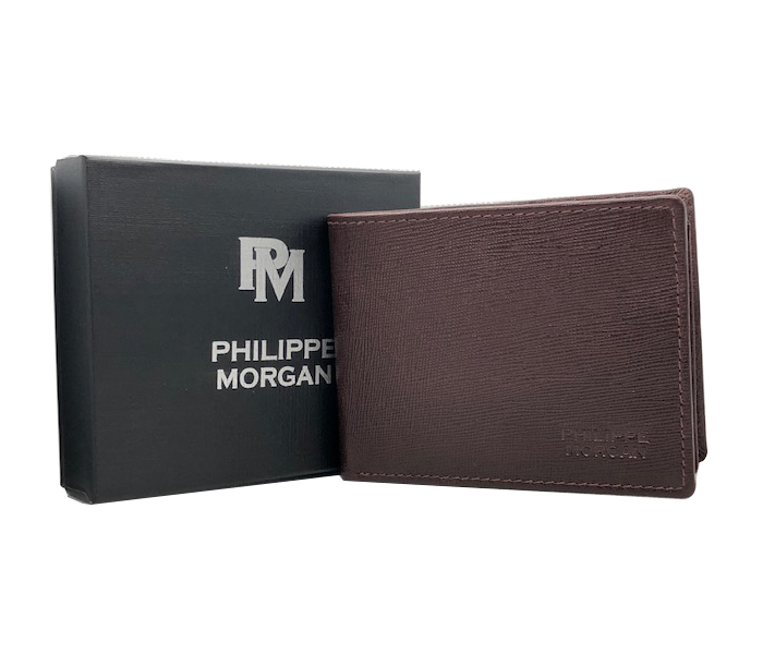 Philippe Morgan PM017 Men Leather Bifold Wallet - Brown - Zoom Image