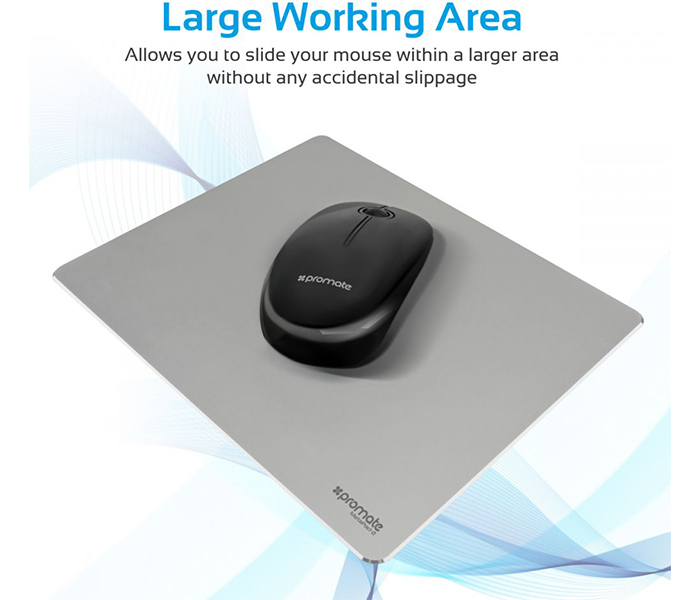 Promate METAPAD-2 Robust Anodized Aluminum Gaming Mouse Pad - Silver - Zoom Image 4