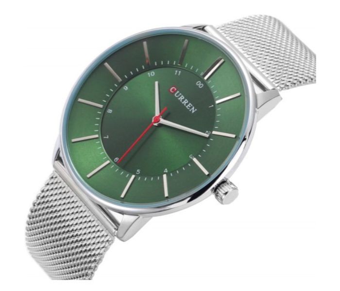 Curren 8303 Analog Quartz Watch For Men Silver and Green - Zoom Image 2