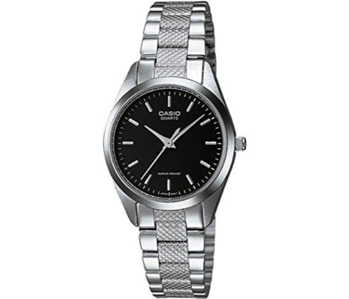 Casio LTP-1274D-1ADF (CN) Womens Analog Watch Black and Silver - Zoom Image