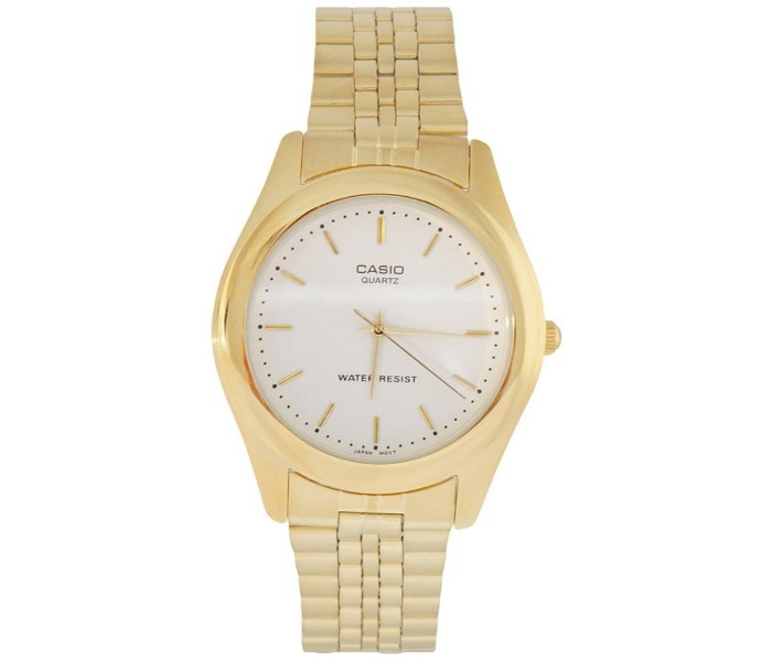 Casio MTP-1129N-7ADF Mens Analog Watch Gold and White - Zoom Image