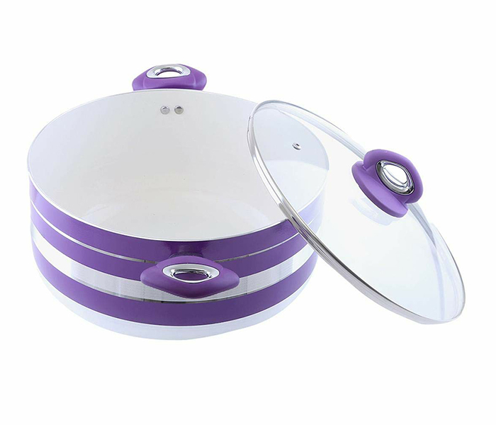 Royalford RF6869 30CM Aluminum Elegant Casserole Dish with Lid - Purple - Zoom Image 1