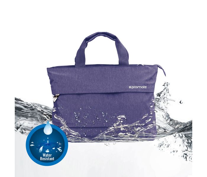 Promate Desire-LD 13 inch Classic Design Laptop Handbag with Multiple Storage Options, Blue - Zoom Image 2