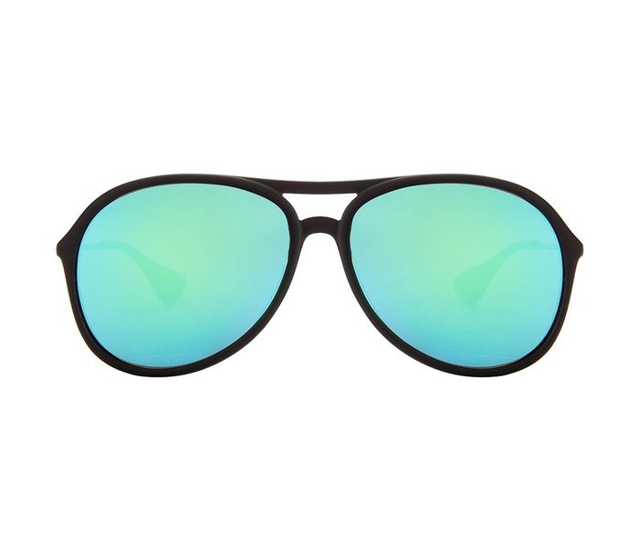 Ray-Ban RB4201 622/3R Aviator Matte Black Frame & Blue Green Mirror Mirrored Sunglasses for Unisex - Zoom Image 4