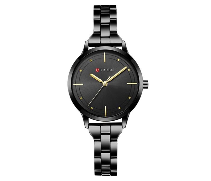 Curren 9019 Stainless Steel Analog Quartz Watch For Women Black - Zoom Image