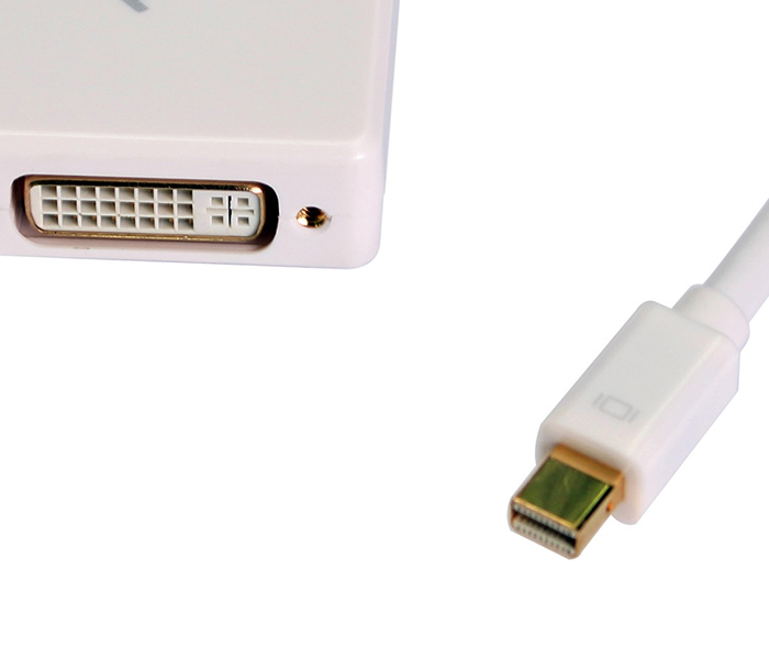 Trands TR-CA6883 Mini Display to HDMI,VGA & DVI Cable - White - Zoom Image 2