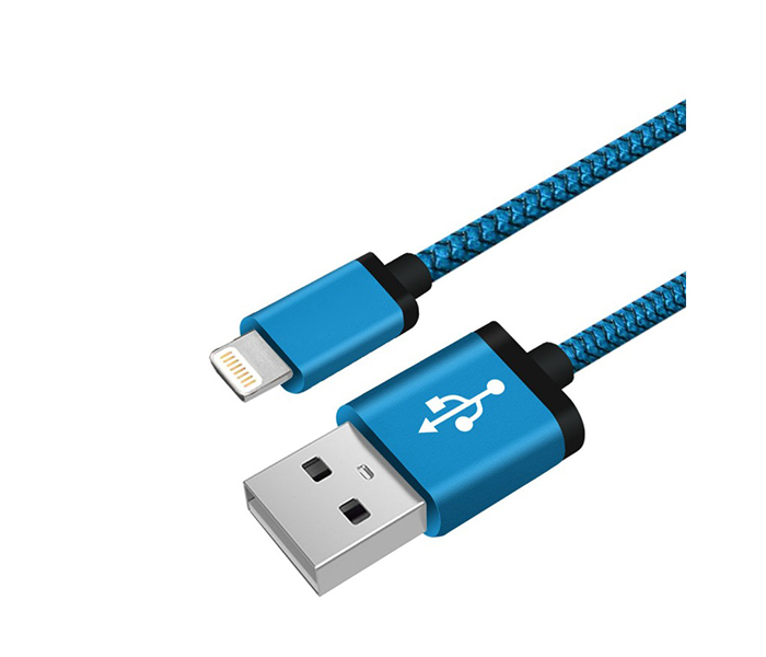 iends IN-CA196 Braided Lightning USB Cable - Blue - Zoom Image 1