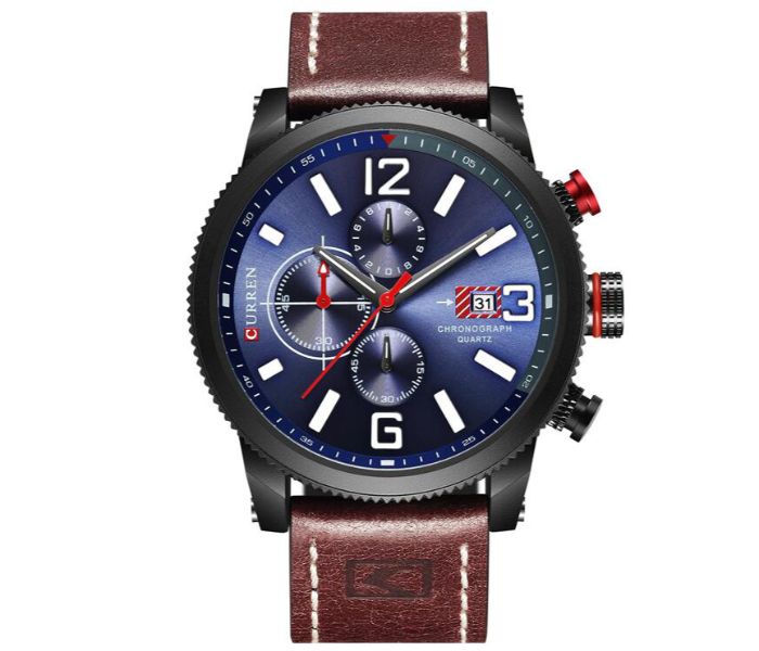 Curren 8281 Quartz Wristwatch For Men Brown and Blue - Zoom Image 2