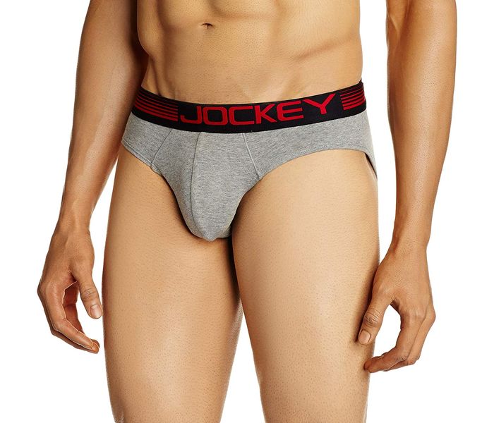 Jockey US07-0110 Zone Stretch Bikini Brief, Grey Melange/XL - Zoom Image