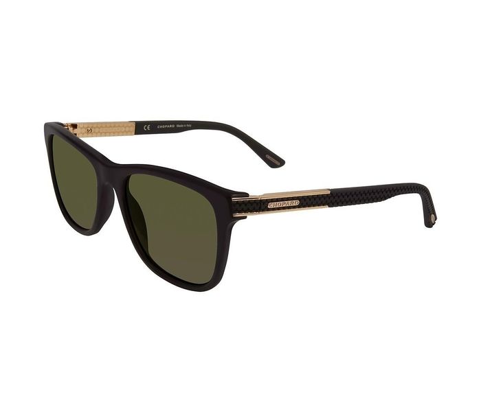 Chopard SCH218 700P Rectangle Black & Gold Frame and Green Colour Mirrored Sunglasses for Unisex - Zoom Image