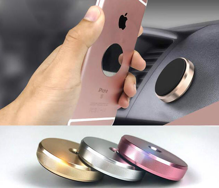 Zooni X3 Magnetic Universal Metal Magnet Sticker For Wall Desk & Car Mount For Smartphones And Tablets - Silver - Zoom Image 3