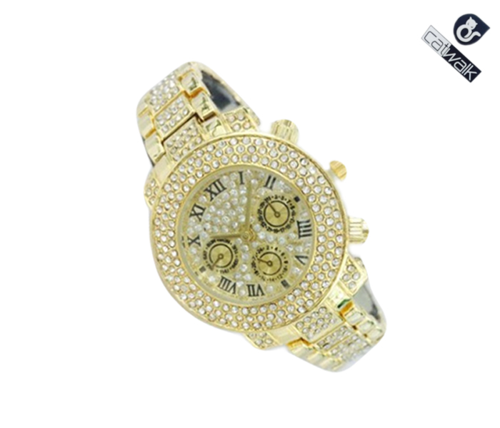 Catwalk CW-969 Genuine quality Fashionable Cz Watch For Women Gold - Zoom Image