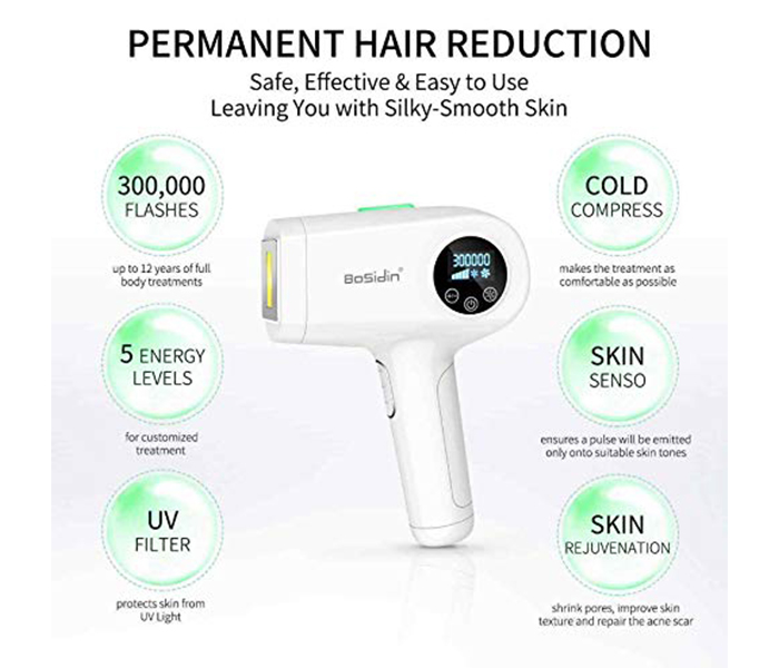 BoSidin D-1172 Permanent IPL Laser Hair Remover for Men - White - Zoom Image 4