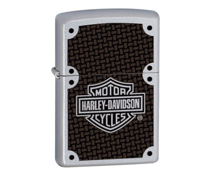 Zippo 24025-205 Harley Davidson Carbon Fiber Lighter Silver and Black - Zoom Image