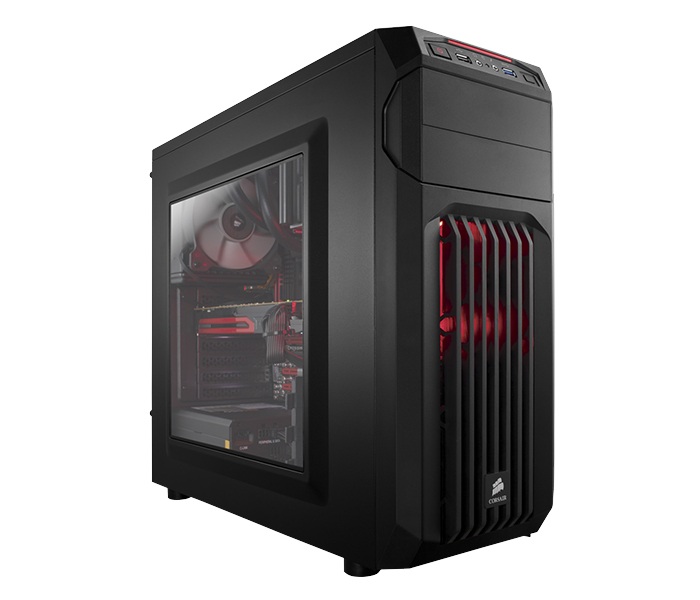 Corsair COR-GC-SPEC01-REDLED Carbide Series SPEC-01 Red LED Mid-Tower Gaming Case - Black - Zoom Image 1