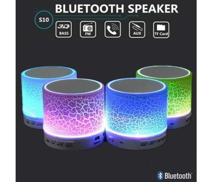 S10 Led Light Bluetooth Speaker with Memory and Flash Drive, Multicolor - Zoom Image 1