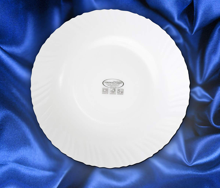 Royalford RF7375 82 Pieces Round Opal Ware Dinner Set - White - Zoom Image 4