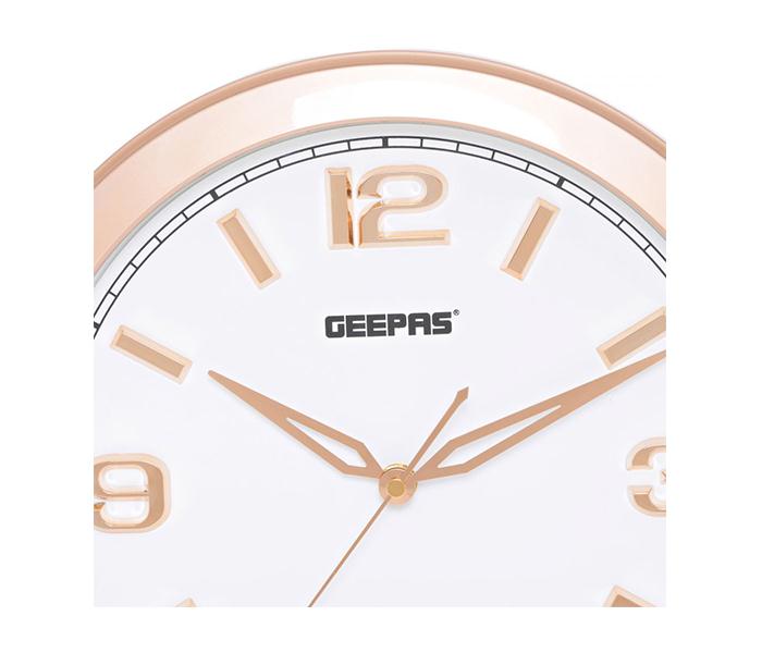 Geepas GWC4806 Taiwan Movement 3D Rose Gold Dial Wall Clock, White & Gold - Zoom Image 3