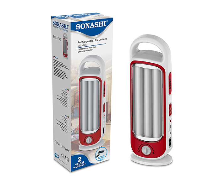 Sonashi SEL-705 60 Piece Rechargeable LED Lantern with Light Dimmer Function - Red - Zoom Image 3